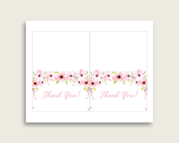 Baby shower THANK YOU card printable with green alligator and pink color  theme for girls, instant download - ap001