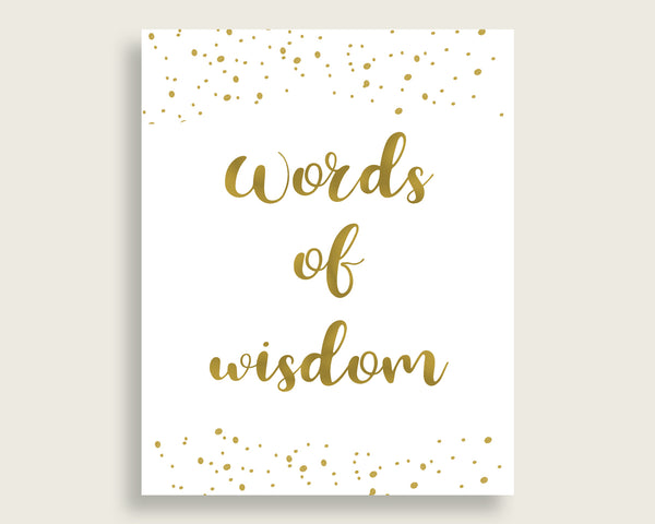 Words Of Wisdom Bridal Shower Words Of Wisdom Gold Bridal Shower