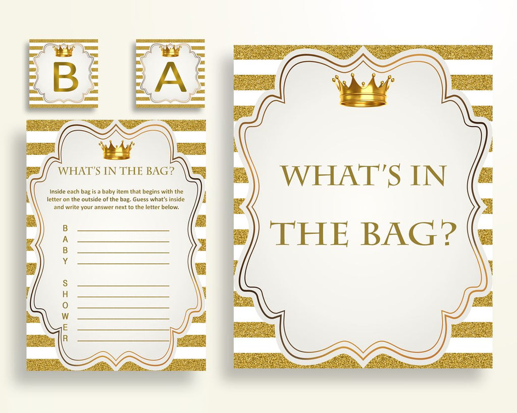 What's In The Bag Baby Shower What's In The Bag Royal Baby Shower What's In The Bag Gold White Baby Shower Gold What's In The Bag Y9MQF - Digital Product