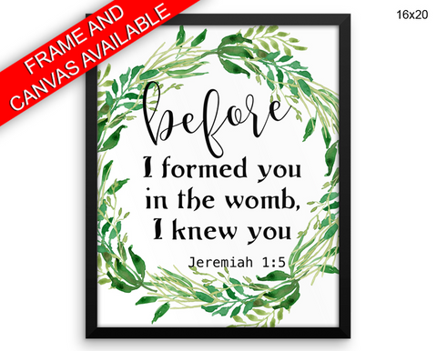 Jeremiah Print, Beautiful Wall Art with Frame and Canvas options available Bible Decor