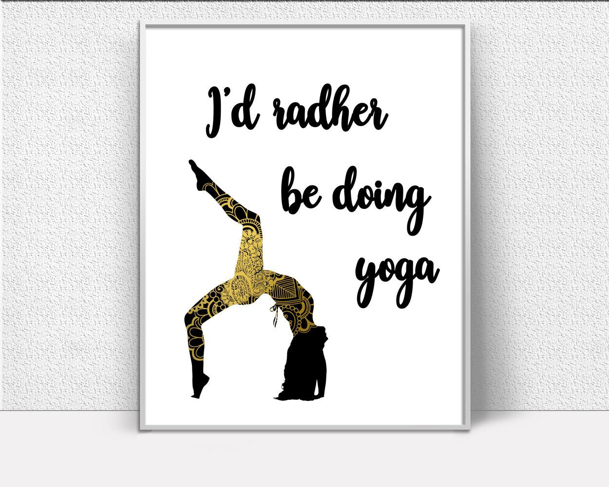 Wall Decor Pose Printable Yoga Prints Pose Sign Yoga  Printable Art Pose motivational quote yoga poster yoga wall decor black gold - Digital Download