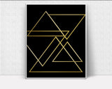 Wall Decor Triangles Printable Gold Prints Triangles Sign Gold Modern Art Gold Modern Print Triangles Printable Art Triangles Modern Retro - Digital Download
