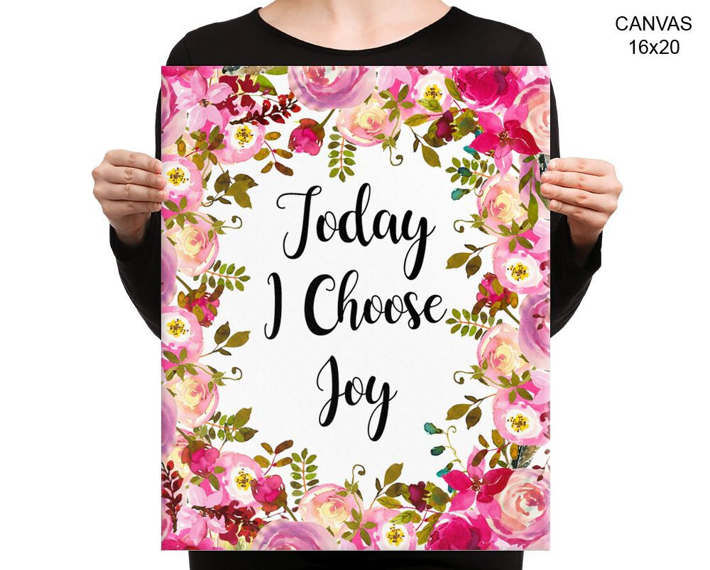 Today I Choose Joy Print, Beautiful Wall Art with Frame and Canvas options available  Decor