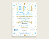 Stars Baby Shower Invitations Printable, Digital Or Printed Invitation Baby Shower Boy, Editable Invitation Blue Gold Most Popular bsr01