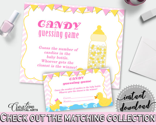 Candy Guessing Baby Shower Candy Guessing Rubber Duck Baby Shower Candy Guessing Baby Shower Rubber Duck Candy Guessing Purple Pink rd001