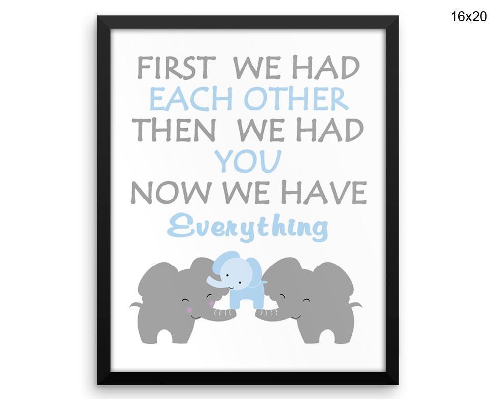 Elephant Print, Beautiful Wall Art with Frame and Canvas options available Nursery Decor