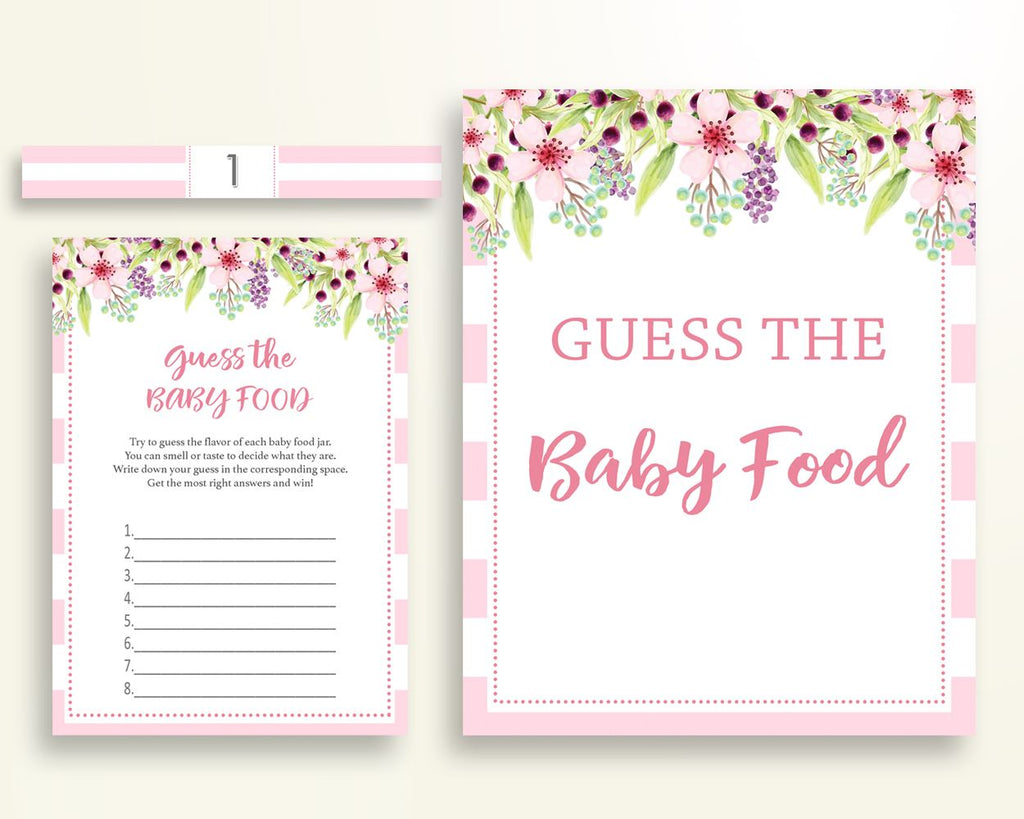 Baby Food Guessing Baby Shower Baby Food Guessing Pink Baby Shower Baby Food Guessing Baby Shower Flowers Baby Food Guessing Pink 5RQAG - Digital Product