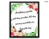 Birthday Print, Beautiful Wall Art with Frame and Canvas options available  Decor