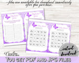 Games Baby Shower Games Butterfly Baby Shower Games Baby Shower Butterfly Games Purple Pink party theme, customizable files, prints 7AANK - Digital Product