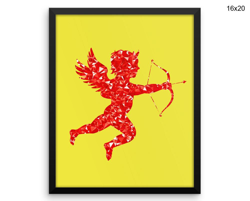 Red Cupid Print, Beautiful Wall Art with Frame and Canvas options available Love Decor