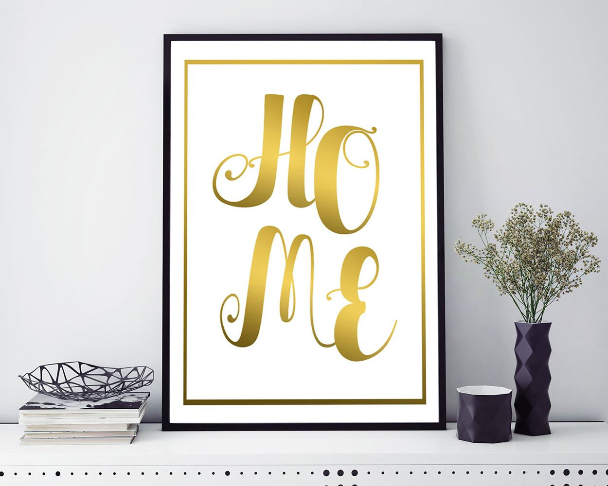 Wall Art Home Digital Print Home Poster Art Home Wall Art Print Home Family Art Home Family Print Home Wall Decor Home home quote gold quote - Digital Download