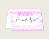 Pink White Thank You Cards Printable, Chevron Baby Shower Thank You Notes, Girl Shower Thank You Folded, Instant Download, Light Pink cp001
