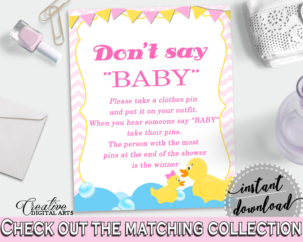 Dont Say Baby Baby Shower Dont Say Baby Rubber Duck Baby Shower Dont Say Baby Baby Shower Rubber Duck Dont Say Baby Purple Pink rd001