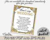 Glittering Gold Bridal Shower Don't Say Wedding Game in Gold And Yellow, ring game, pretty theme, party planning, party stuff - JTD7P - Digital Product
