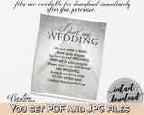 Silver Wedding Dress Bridal Shower Don't Say Wedding Game in Silver And White, the word wedding, cool shower, party supplies, prints - C0CS5 - Digital Product