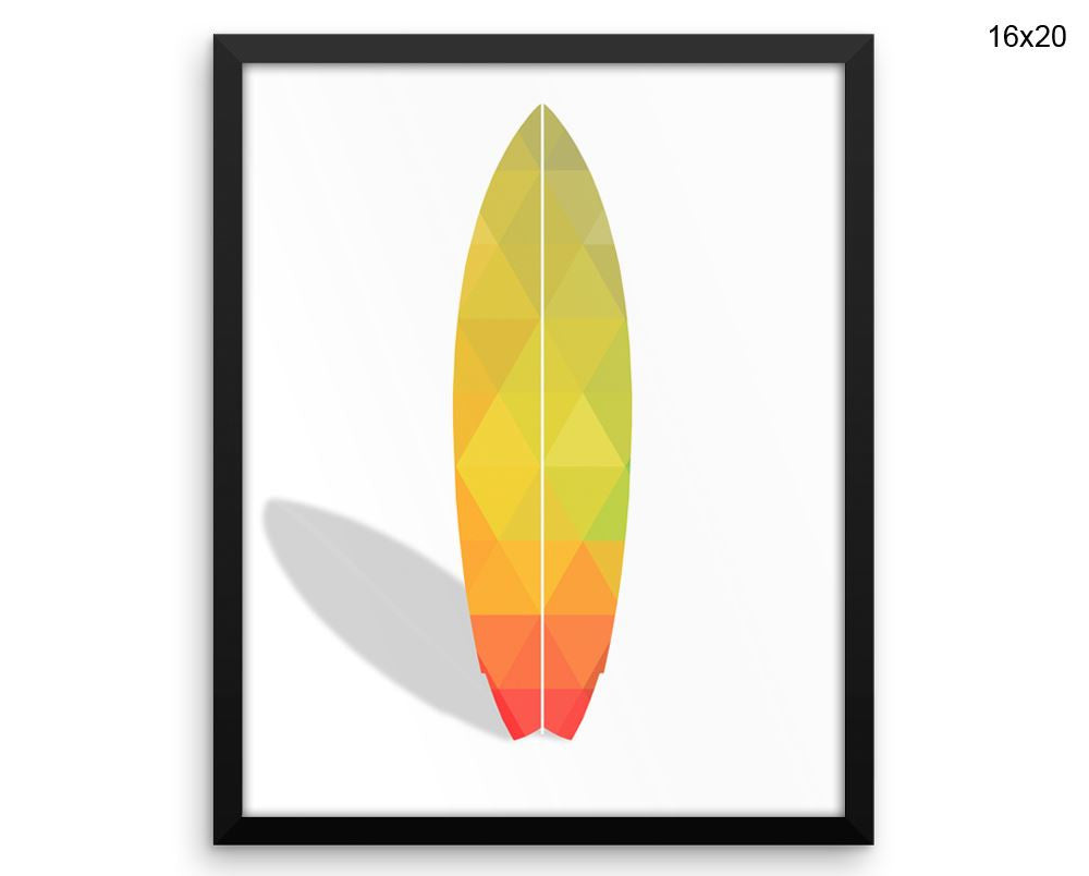 Surfboard Print, Beautiful Wall Art with Frame and Canvas options available Summer Decor