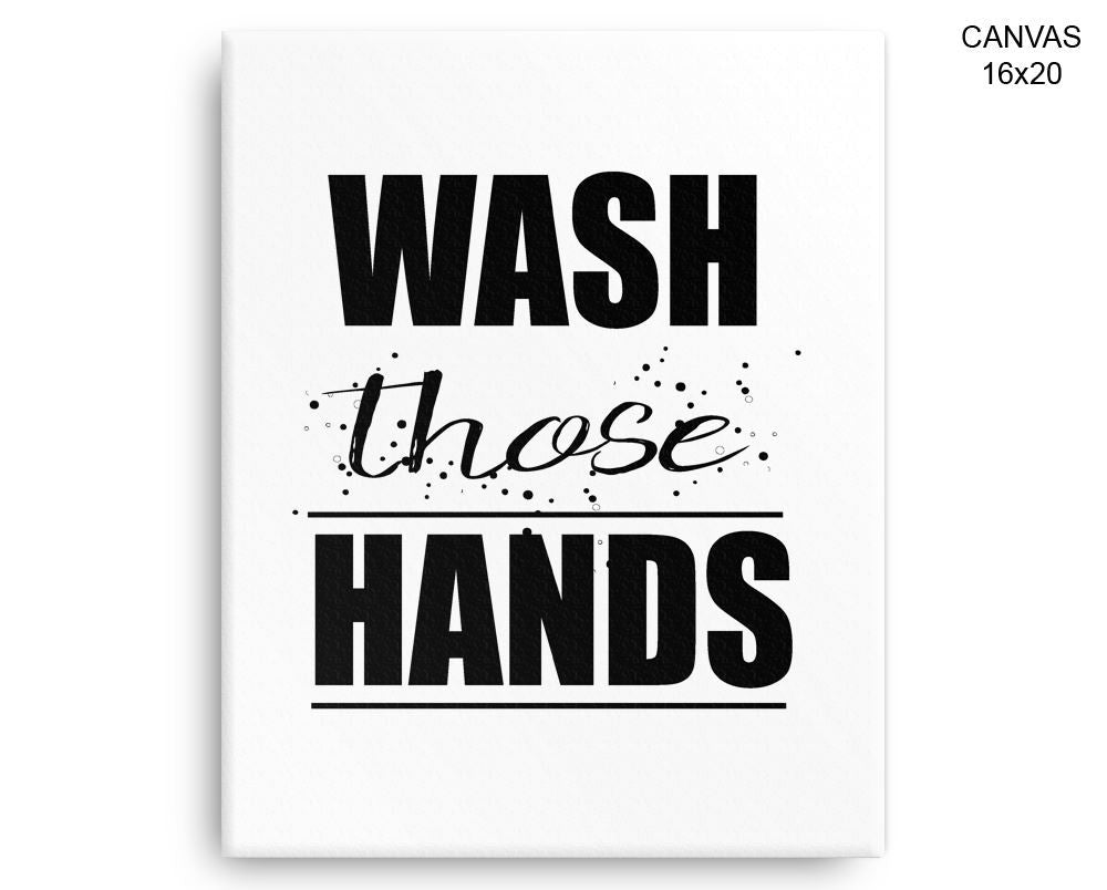 Wash Hands Print, Beautiful Wall Art with Frame and Canvas options available Bathroom Decor