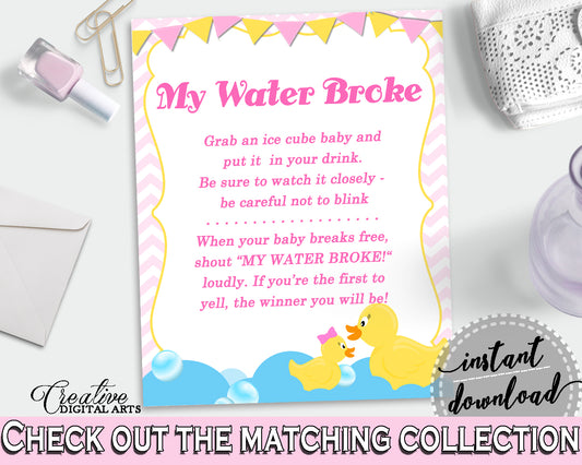 My Water Broke Baby Shower My Water Broke Rubber Duck Baby Shower My Water Broke Baby Shower Rubber Duck My Water Broke Purple Pink rd001