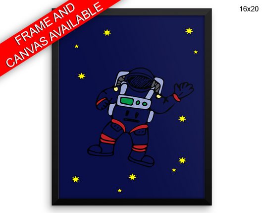 Astronaut Print, Beautiful Wall Art with Frame and Canvas options available Nursery Decor