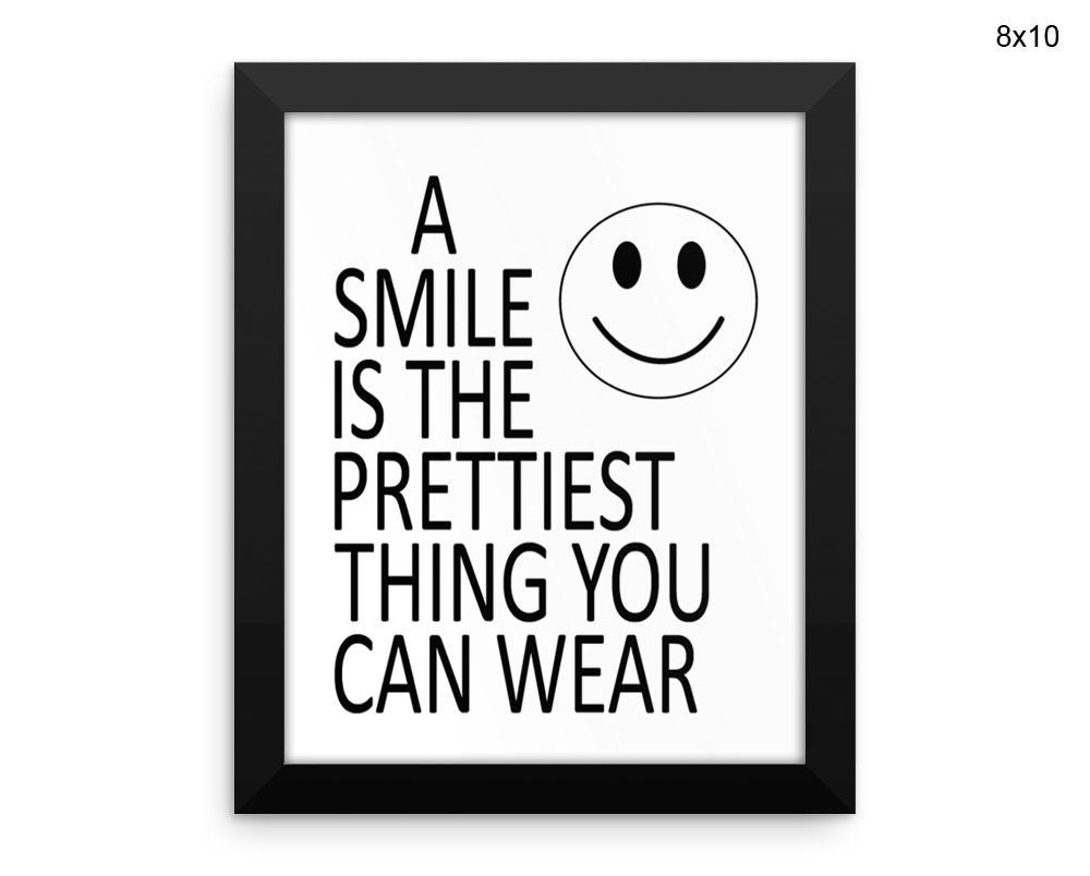 Smile Smiley Print, Beautiful Wall Art with Frame and Canvas options available Dentist Decor