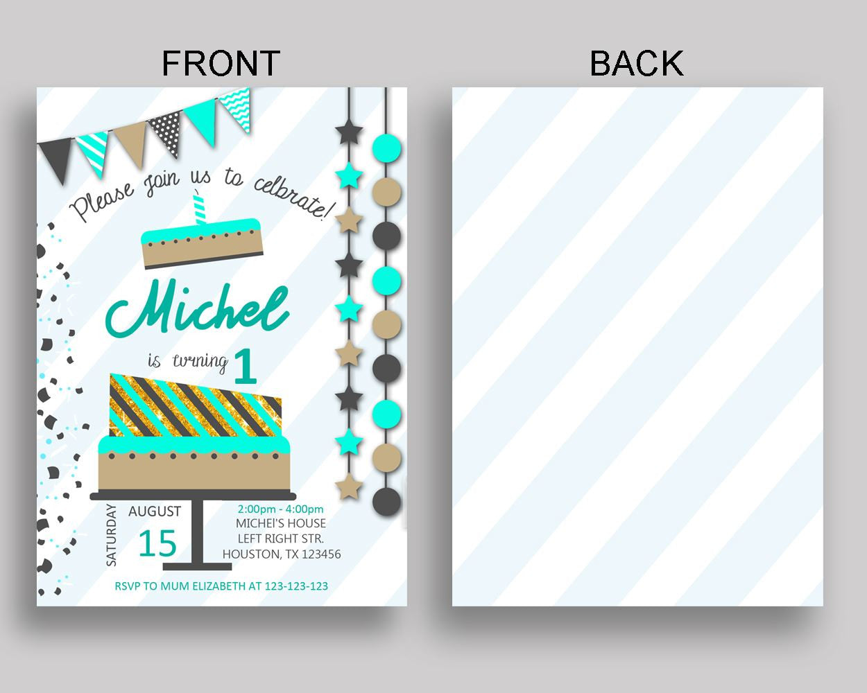 Cake Birthday Invitation Cake Birthday Party Invitation Cake Birthday Party Cake Invitation Boy boy birthday any age invitation M3NIS - Digital Product