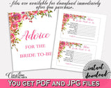 Advice Cards Bridal Shower Advice Cards Spring Flowers Bridal Shower Advice Cards Bridal Shower Spring Flowers Advice Cards Pink Green UY5IG - Digital Product