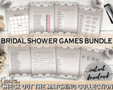 Brown And Silver Traditional Lace Bridal Shower Theme: Games Bundle - favorite games, lace design, digital print, party supplies - Z2DRE - Digital Product