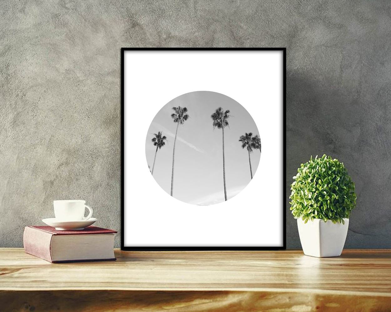 Wall Art Photography Digital Print Palm Poster Art Photography Wall Art Print Palm  Wall Decor Photography black white tropical nature photo - Digital Download