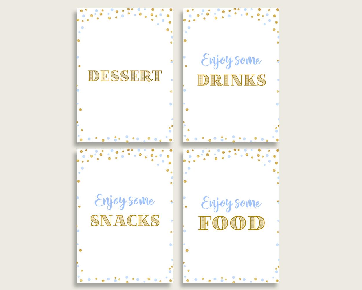 Table Signs Baby Shower Table Signs Confetti Baby Shower Table Signs Blue Gold Baby Shower Confetti Table Signs party ideas pdf jpg cb001