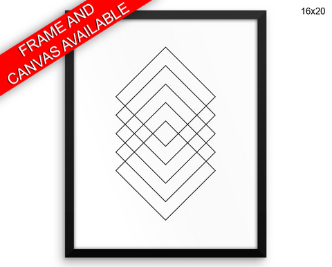 Geometry Square Print, Beautiful Wall Art with Frame and Canvas options available  Decor
