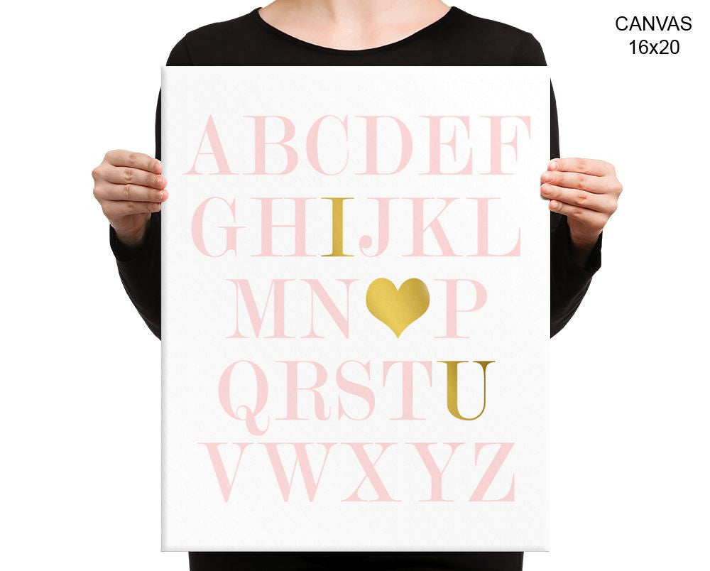 Alphabet Print, Beautiful Wall Art with Frame and Canvas options available Nursery Decor