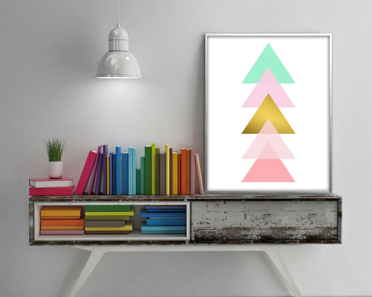 Wall Decor Geometric Printable Abstract Prints Geometric Sign Abstract  Printable Art Geometric Nursery Geometric Gold Triangle Wal Artwork - Digital Download