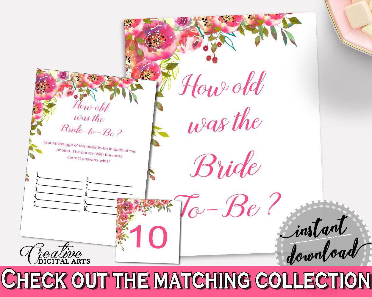 How Old Was The Bride To Be Bridal Shower How Old Was The Bride To Be Spring Flowers Bridal Shower How Old Was The Bride To Be Bridal UY5IG - Digital Product