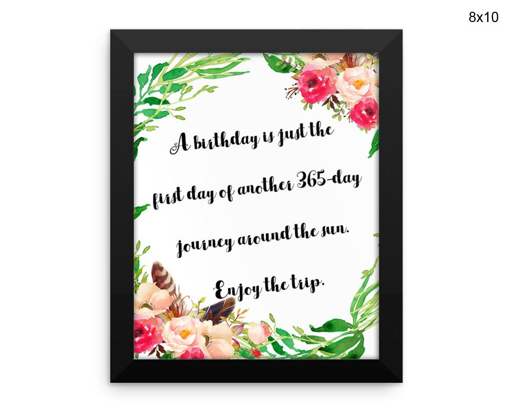 Birthday Print, Beautiful Wall Art with Frame and Canvas options available  Decor