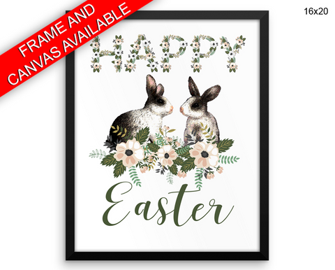 Easter Bunny Print, Beautiful Wall Art with Frame and Canvas options available Easter Decor