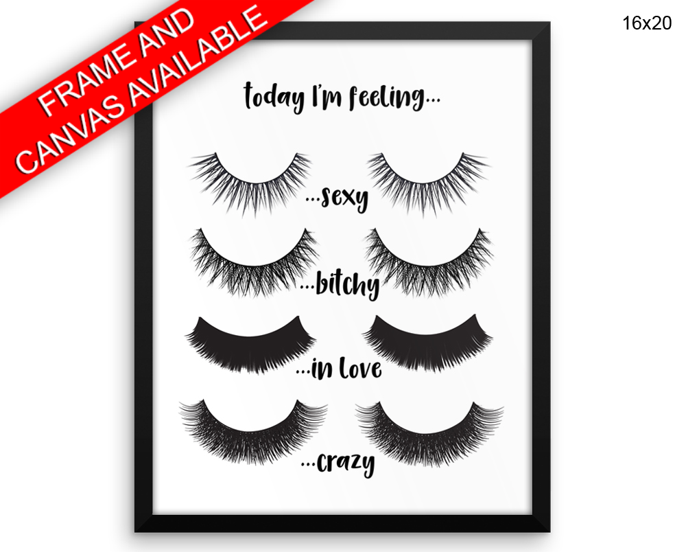 Eye Lashes Print, Beautiful Wall Art with Frame and Canvas options available Beauty Decor