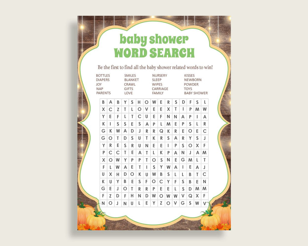 Word Search Baby Shower Word Search Autumn Baby Shower Word Search Baby Shower Autumn Word Search Brown Orange party organization 0QDR3 - Digital Product