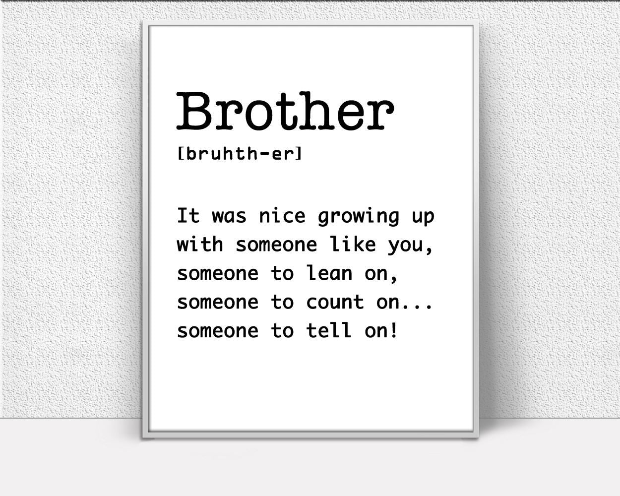 Definition Prints Wall Art Brother Digital Download Definition Dictionary Art Brother Dictionary Print Definition Instant Download Brother - Digital Download