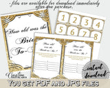 Gold And Yellow Glittering Gold Bridal Shower Theme: How Old Was The Bride To Be - how old was bride, gold shower, digital download - JTD7P - Digital Product