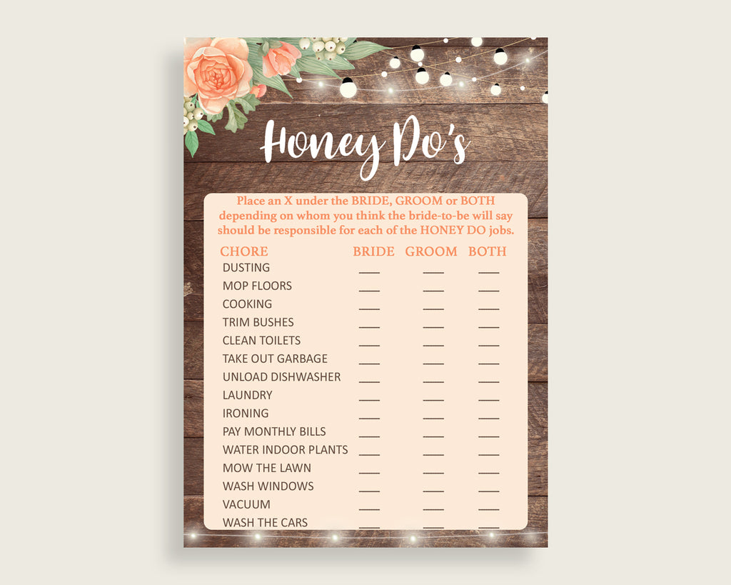 Honey Do List Bridal Shower Honey Do List Rustic Bridal Shower Honey Do List Bridal Shower Flowers Honey Do List Brown Beige pdf jpg SC4GE