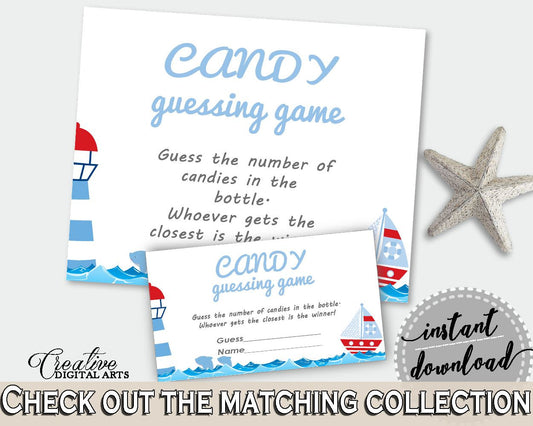 Candy Guessing Game Baby Shower Candy Guessing Game Nautical Baby Shower Candy Guessing Game Baby Shower Nautical Candy Guessing Game DHTQT - Digital Product