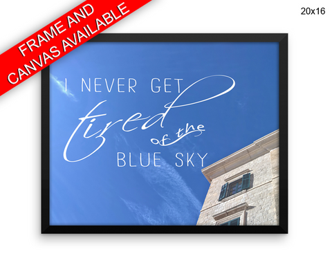 Blue Sky Print, Beautiful Wall Art with Frame and Canvas options available Photography Decor