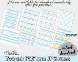 Baby Shower Decoration package bundle printable with Blue Stripes for boys, digital Jpg Pdf - Instant Download - bs002