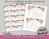 White And Pink Watercolor Flowers Bridal Shower Theme: Recipe For The Bride To Be - shower recipe cards, party plan, party stuff - 9GOY4 - Digital Product