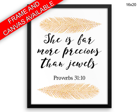 Precious Proverbs Print, Beautiful Wall Art with Frame and Canvas options available Bible Decor