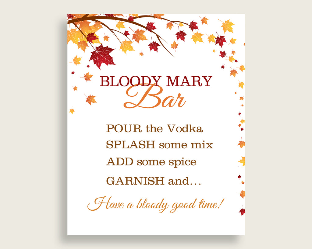 Bloody Mary Bridal Shower Bloody Mary Fall Bridal Shower Bloody Mary Bridal Shower Autumn Bloody Mary Brown Yellow instant download YCZ2S