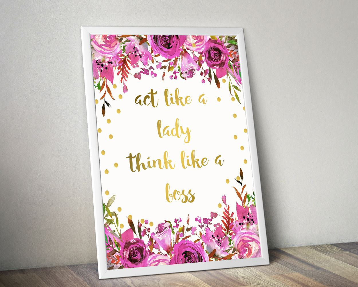 Lady Framed Print Available Boss Canvas Print Available Lady Office Art Boss Office Print Lady Printed Boss Boss Quote Flowers Printable - Digital Download