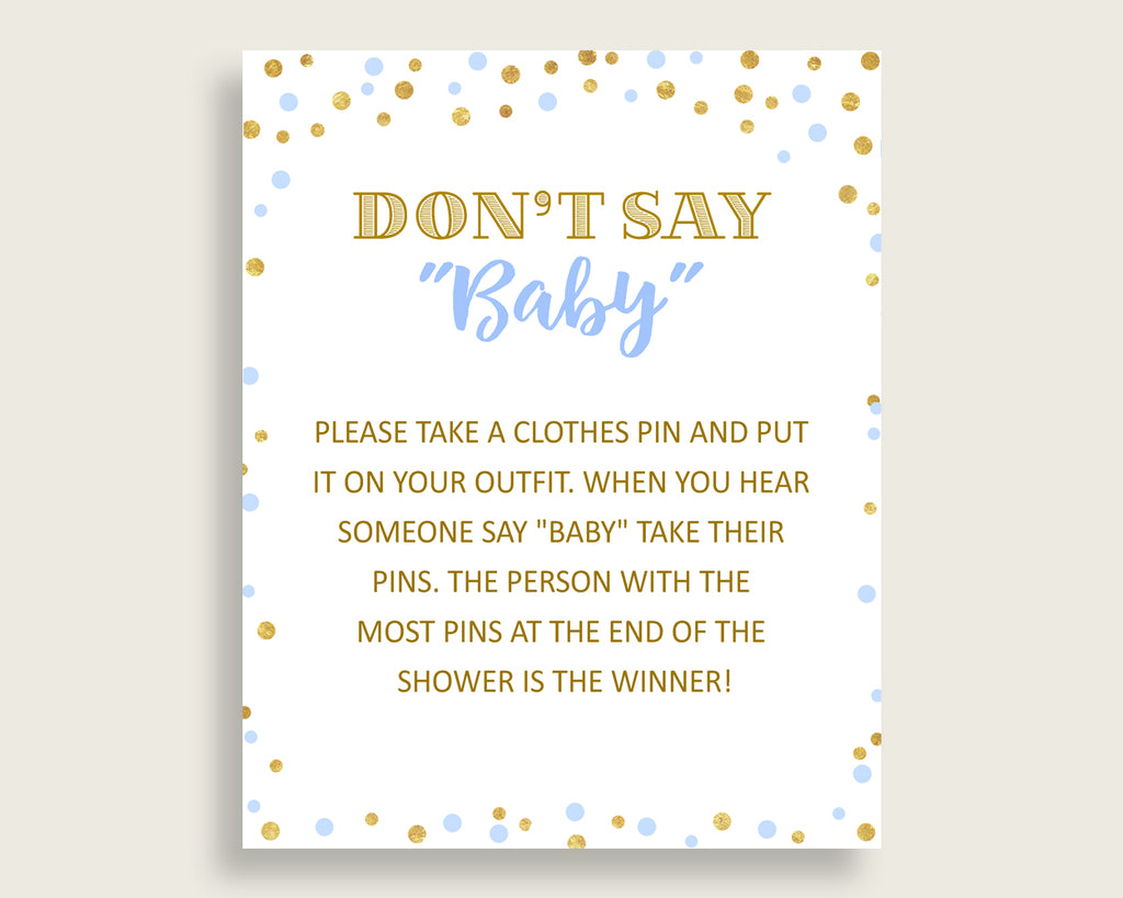 Dont Say Baby Baby Shower Dont Say Baby Confetti Baby Shower Dont Say Baby Blue Gold Baby Shower Confetti Dont Say Baby pdf jpg cb001