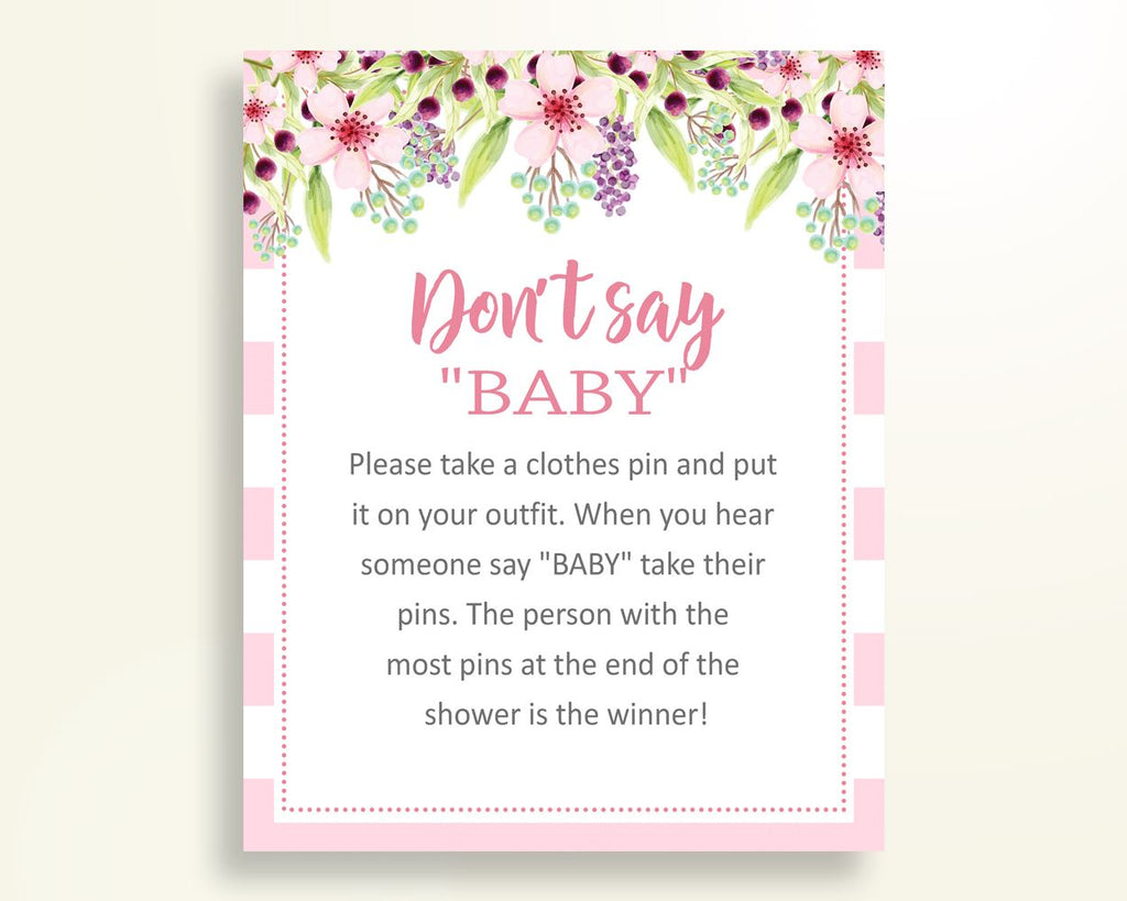 Dont Say Baby Baby Shower Dont Say Baby Pink Baby Shower Dont Say Baby Baby Shower Flowers Dont Say Baby Pink Green shower activity 5RQAG - Digital Product