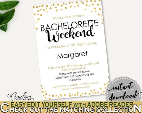 Bachelorette Weekend Invitation Bridal Shower Bachelorette Weekend Invitation Confetti Bridal Shower Bachelorette Weekend Invitation CZXE5 - Digital Product